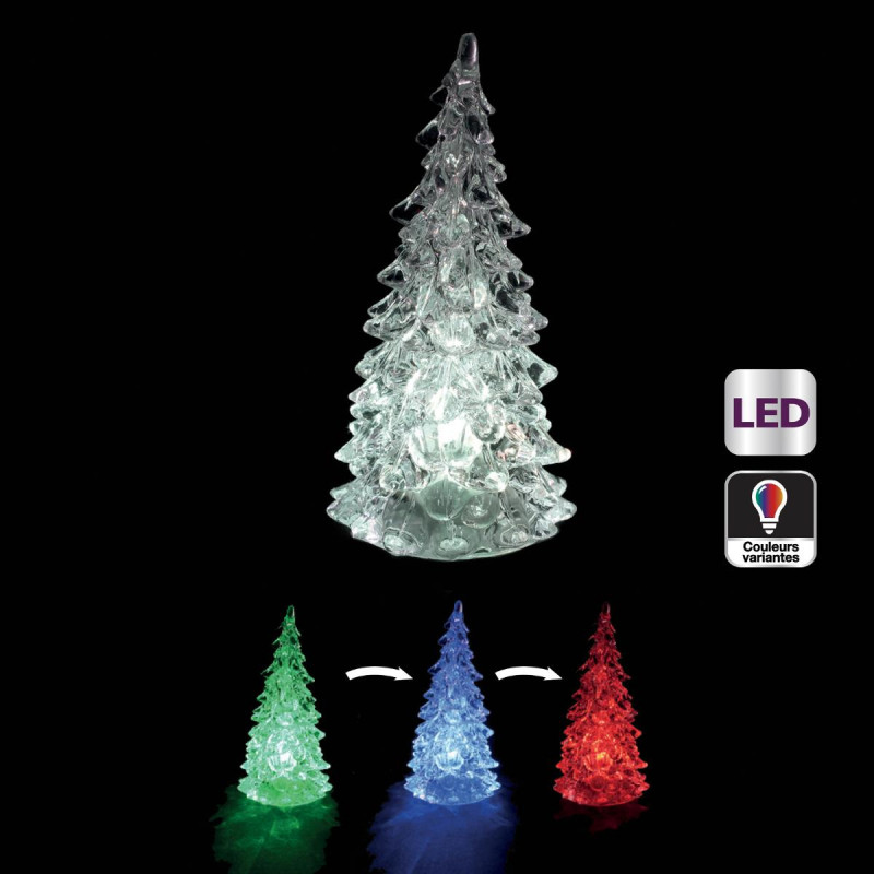 Sapin en Métal Lumineux à LED avec décoration H 45 cm - Sujets lumineux de  noël - Décomania