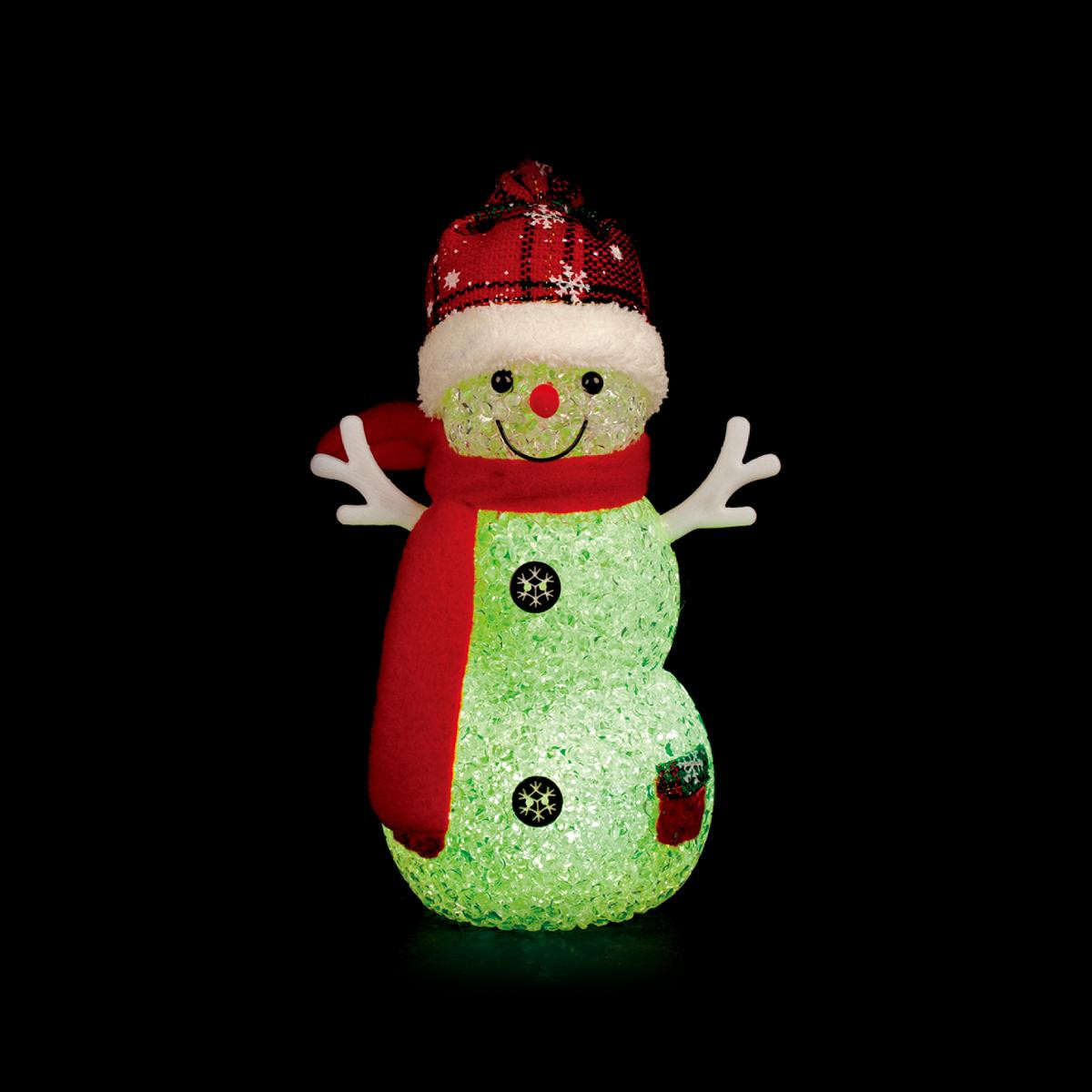 Bonhomme de neige lumineux multicolore avec LED intégrée 1,5 Watt