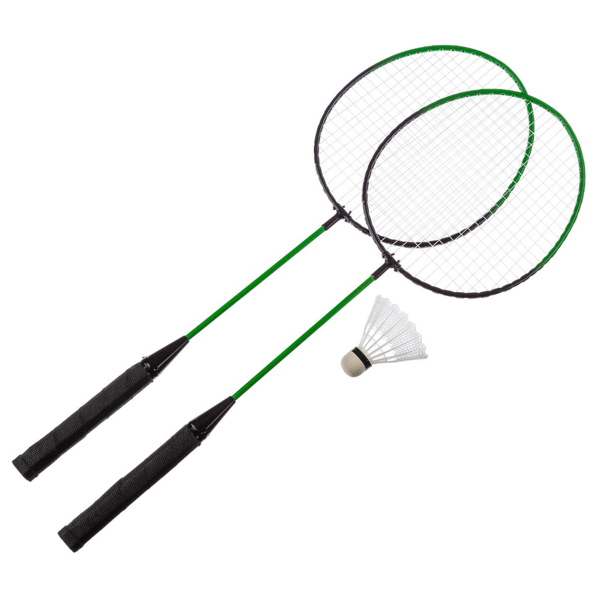 Lot de 2 Raquettes de Badminton + volant - Jeux d'extérieur - Décomania