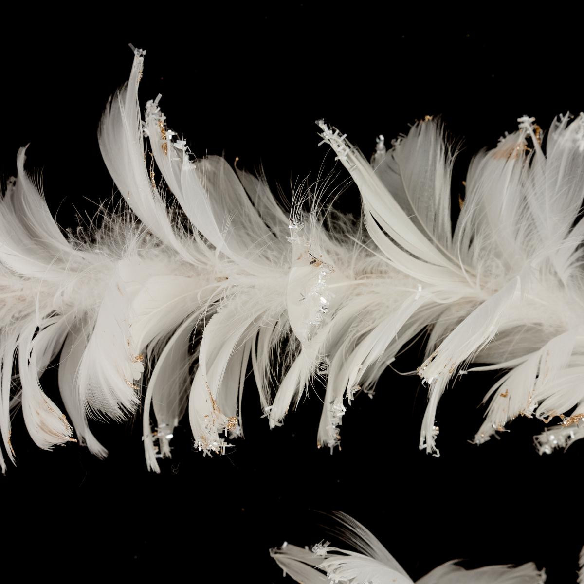 Guirlande plumes blanche l180xd15cm