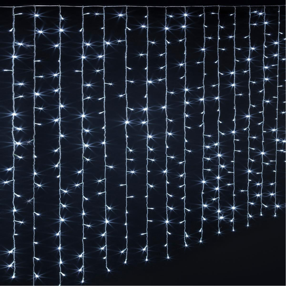 Guirlande lumineuse d'extérieur Rideau 300 LED Blanc froid 15