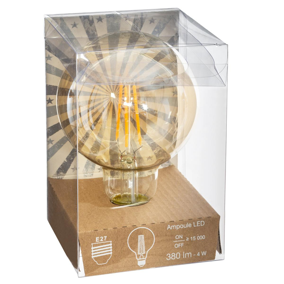 Lampe d' Ambiance à LED en Verre Ambré D 19 cm - Guirlande et décoration  lumineuse - Décomania