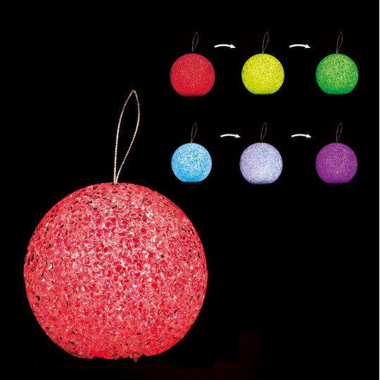 Sujet De Noël Lumineux Boule Led à Variation De Couleur H 75 Cm