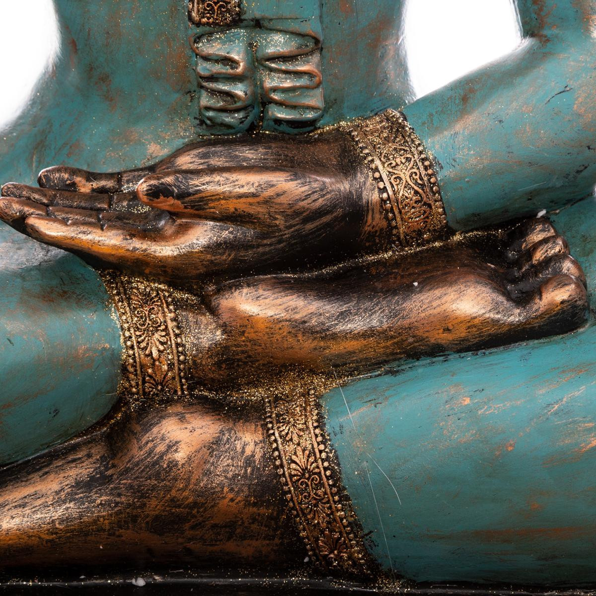 Statue Bouddha Extérieur ou Intérieur Assis résine 27cm vintage