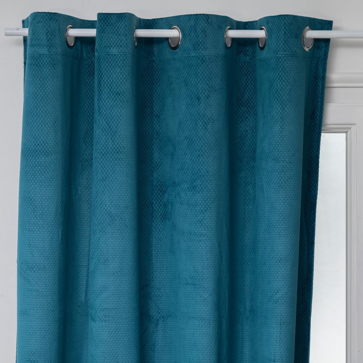 Rideau occultant polyester Bleu 140 X 240