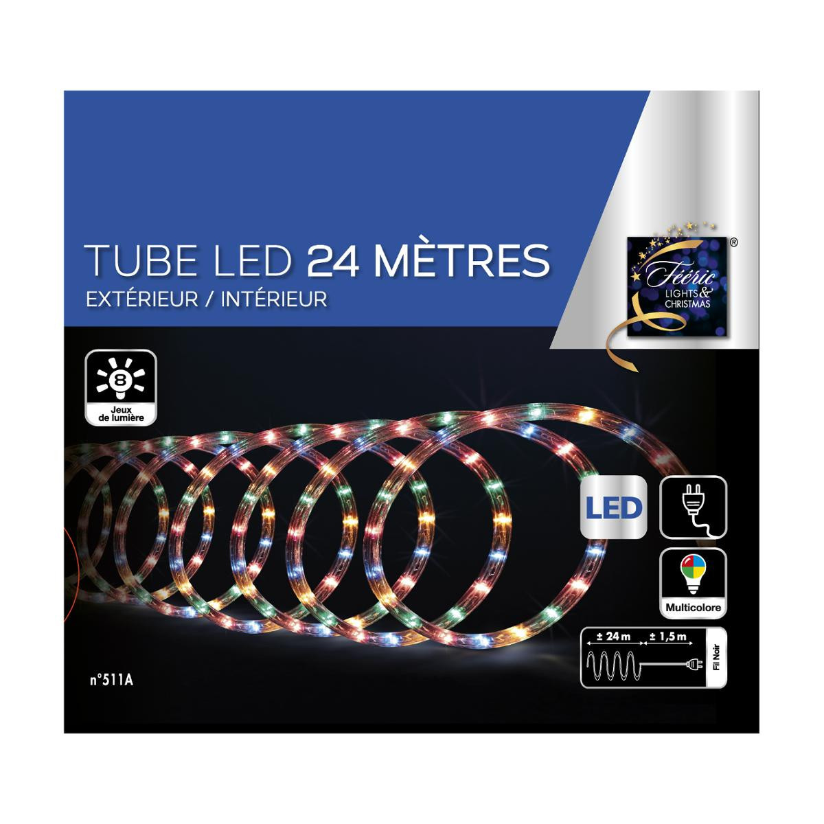 Guirlande Lumineuse 24 M Tube Led Multicolore Et 8 Jeux De Lumière Guirlandes Lumineuses Pour