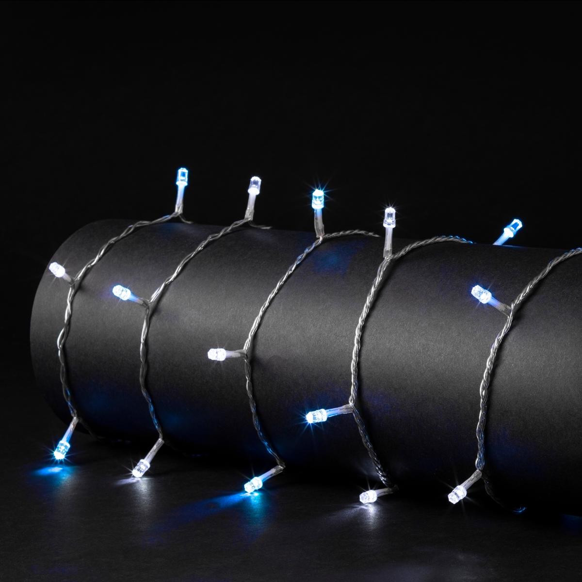 Guirlande lumineuse 25 m 250 LED Diamant Blanc froid et Bleu et 8 jeux de  lumière - Guirlandes lumineuses pour extérieur - Décom