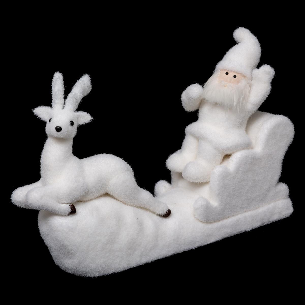 Père Noël sur son Traineau 52 x H 38 cm - Personnages , peluches