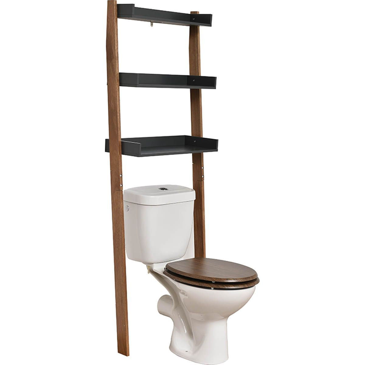 Meuble dessus de toilettes Acacia pont 3 étagères - Mobilier de salle de  bain - Décomania