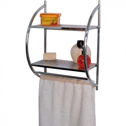 mDesign étagère murale – meuble de rangement métallique polyvalent pour  salle de bain, garage ou buanderie – set de deux pièces avec porte  serviette – gris