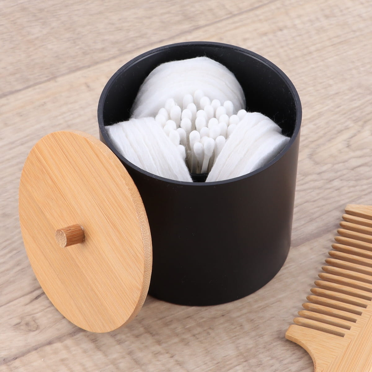 Acheter Boîte à coton-tige en plastique Portable, pot de salle de bain,  porte-coton-tige, distributeur de boules de coton-tige