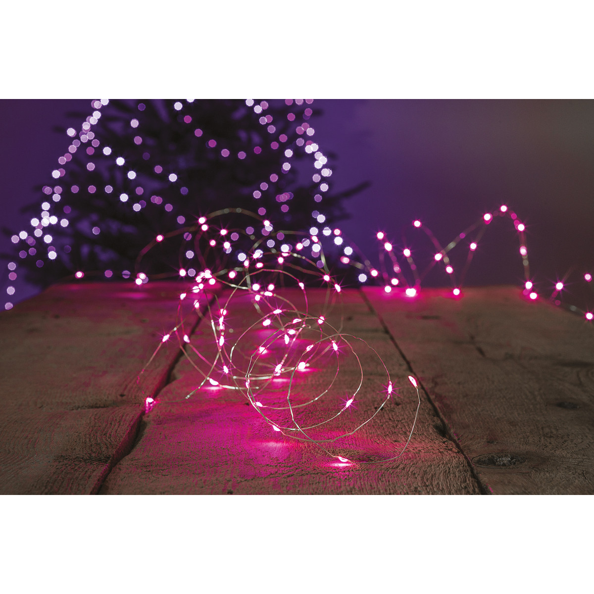 Guirlande lumineuse intérieur 20 microLED rose sur 1.90 mètres - RETIF