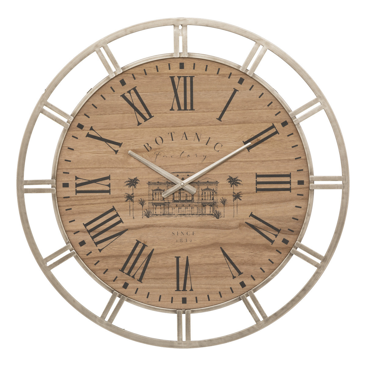 Horloge murale Bota en bois et métal doré D 70 cm - Horloges - Décomania